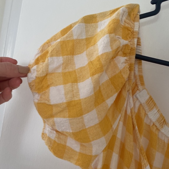 Women’s size small Dynamite Yellow Gingham mini dress - Picture 4 of 5